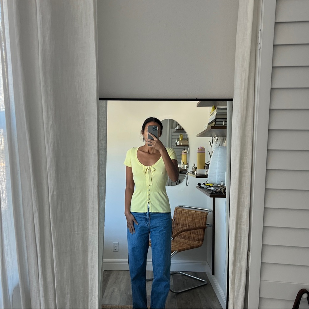 Lemon Yellow knit top